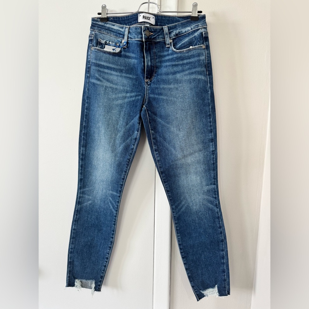 NWT PAIGE Verdugo Ankle Raw Hem Skinny Jeans